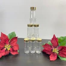 透明玻璃香料罐 6 件組復古瓶金塞氣密罐