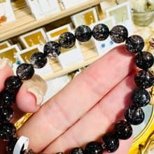 天然精品煙花黑超七7.5-7.9mm15.46g黑加侖透體多礦閃片高頻率磁