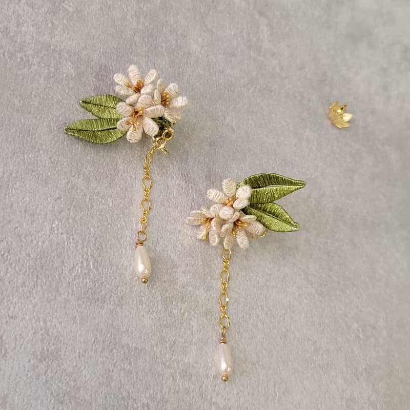 橙花耳環