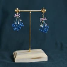 Sandra's 純粹~金邊  靛藍_乾燥花束 耳環