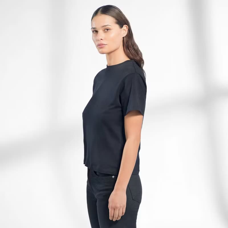 北歐極簡 - 100%有機棉經典圓領T恤 / 素Tee / T-shirt 女(黑)