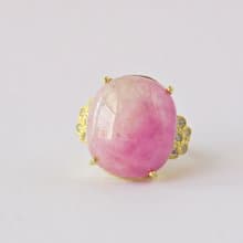 Natural Ruby 36.25 Cts Ring Sterling Silver 925 With Gold Plated 9 US.