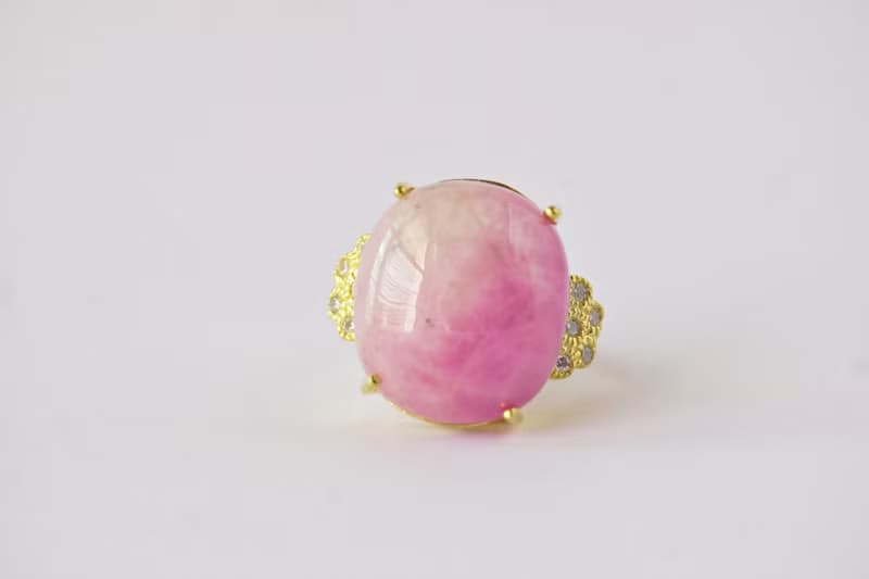 Natural Ruby 36.25 Cts Ring Sterling Silver 925 With Gold Plated 9 US.