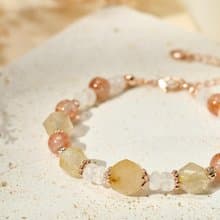 金髮晶 金太陽 藍月亮石 水晶手鍊/生日禮物