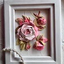 Roses 3d painting Sculptural painting Flowers artwork gifts