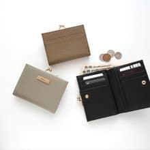 二つ折り ウォレット 【 本革 Nuance ネームプレート 名入れ 】 財布 コインケース カードケース がま口 刻印 HR31U