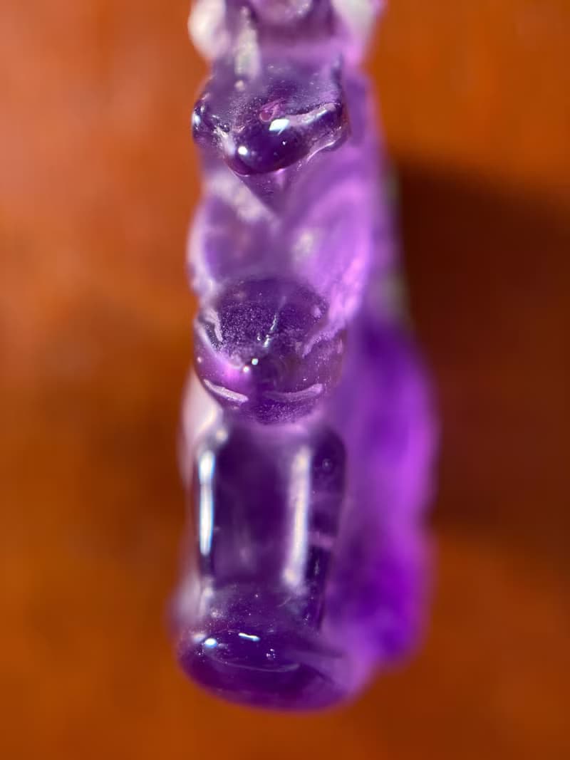 紫水晶月亮九尾狐中國結項鍊吊墜