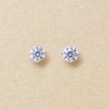 【Second Earrings】 鉑金薰衣草立方氧化鋯耳環