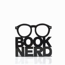 A metal bookend Nerd // Telling shelf decor for reading home // FREE SHIPPING //