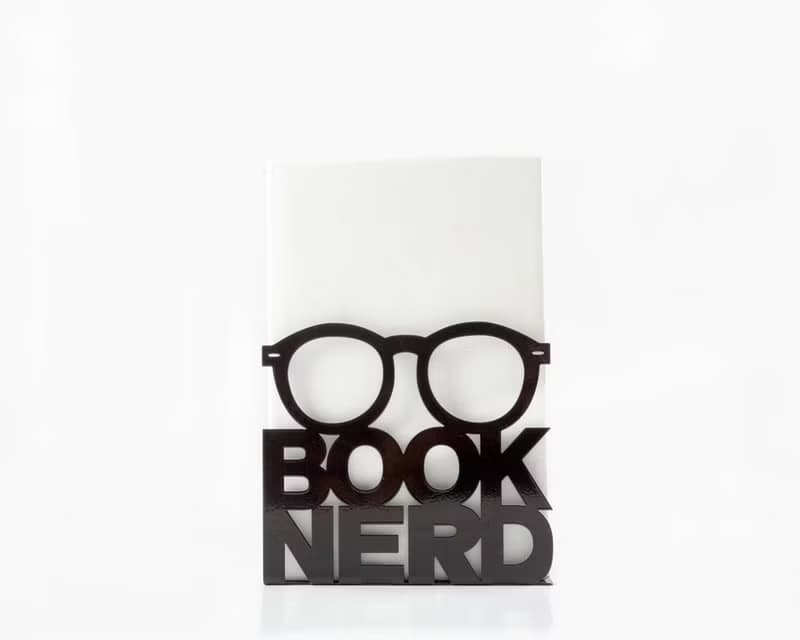 A metal bookend Nerd // Telling shelf decor for reading home // FREE SHIPPING //
