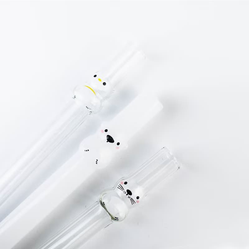 企鵝造型玻璃吸管組