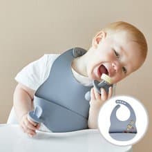 韓國兒童餐具-矽膠防水圍兜 兒童必備 學習 寶寶用品 居家現貨