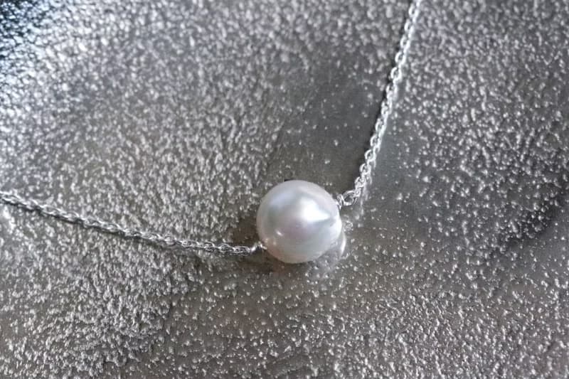 バロックパール一粒ネックレス 　Silver925 チェーン