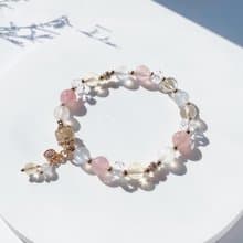 金髮晶 粉晶 黃水晶 月光石 切面白水晶 14k包金 天然水晶手鍊