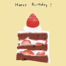 生日快樂-草莓巧克力蛋糕 明信片