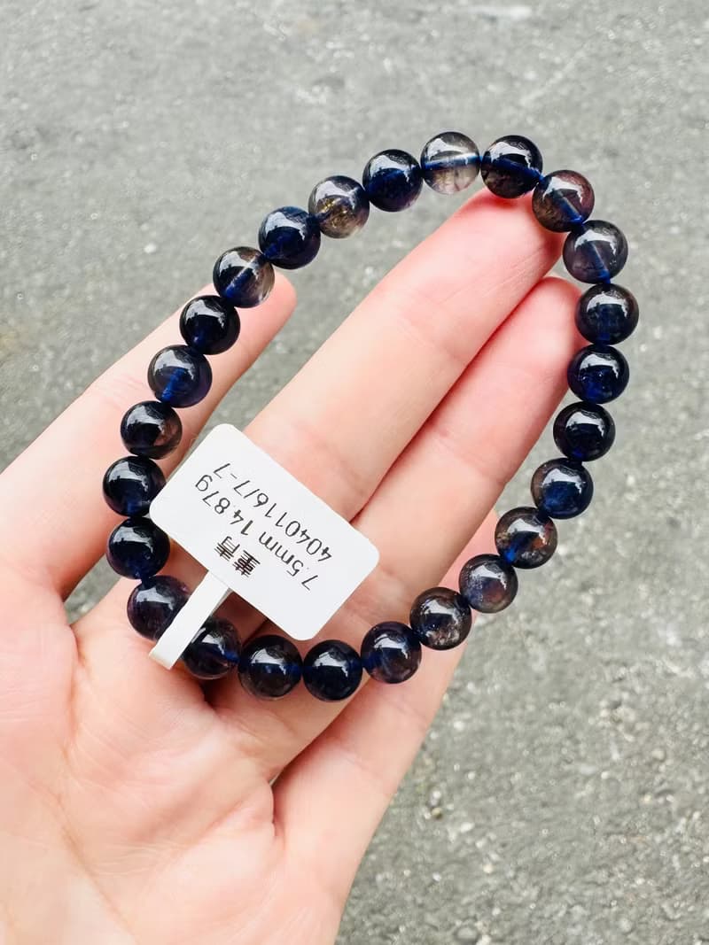 濃色透體藍紫色天然菫青石7.5mm14.87g黑暗中的指南針增加洞悉