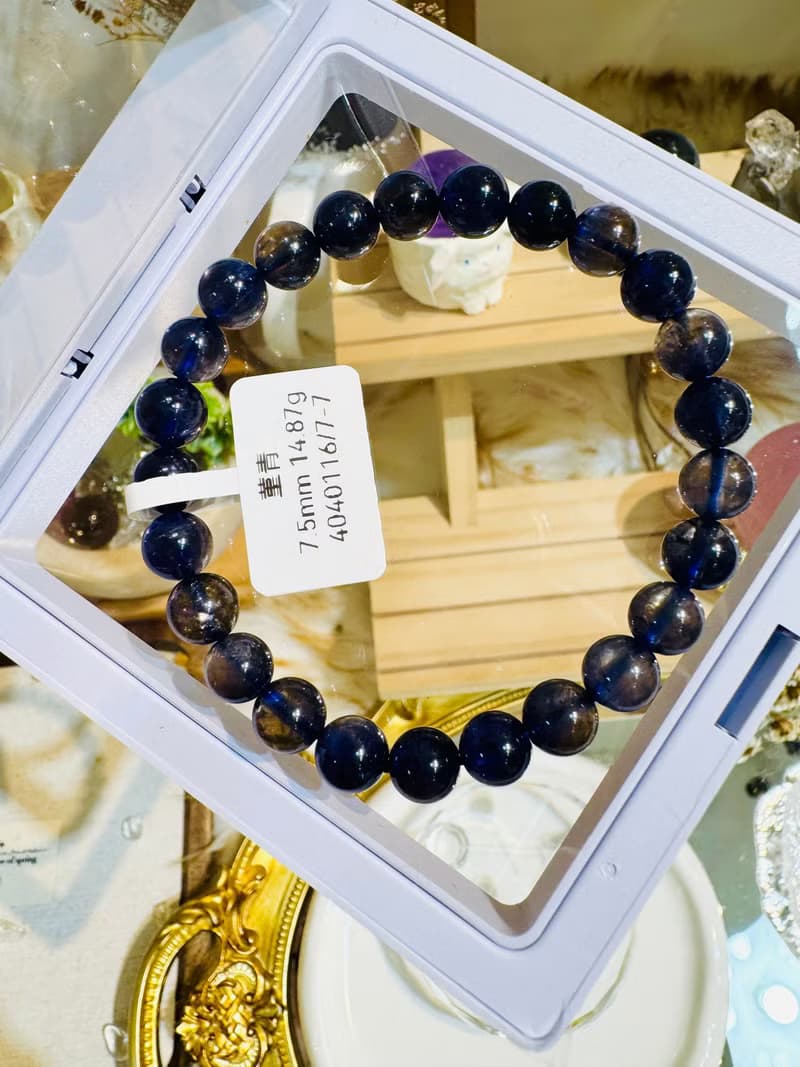 濃色透體藍紫色天然菫青石7.5mm14.87g黑暗中的指南針增加洞悉