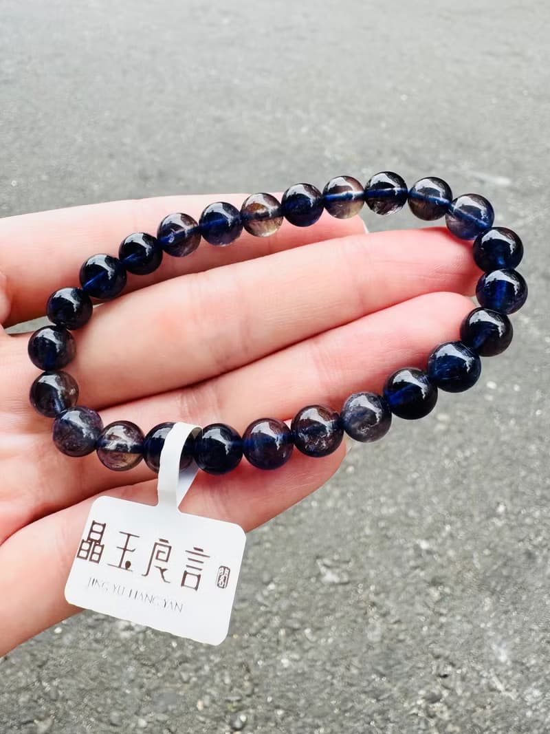 濃色透體藍紫色天然菫青石7.5mm14.87g黑暗中的指南針增加洞悉