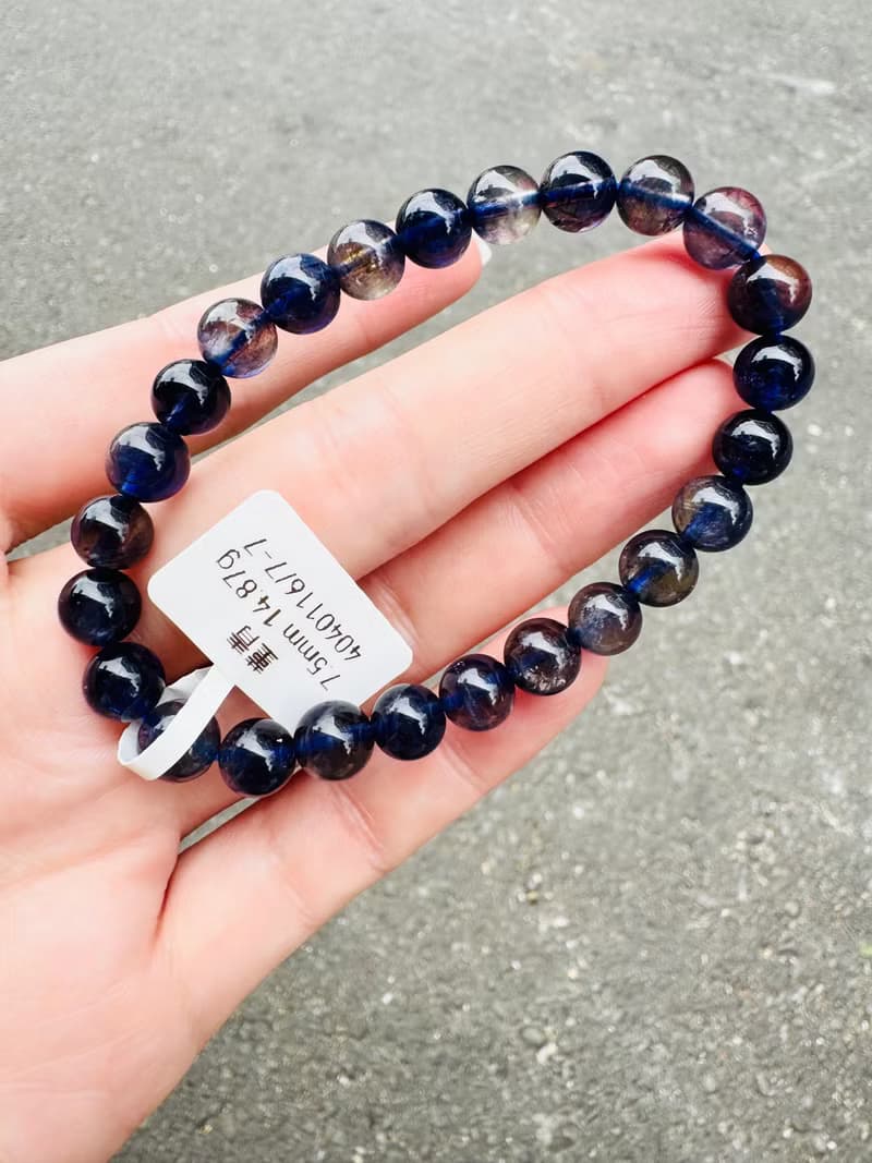 濃色透體藍紫色天然菫青石7.5mm14.87g黑暗中的指南針增加洞悉