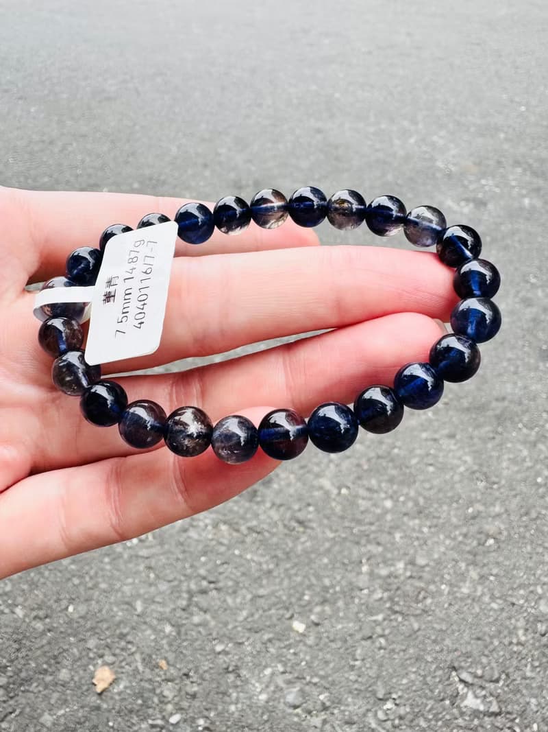 濃色透體藍紫色天然菫青石7.5mm14.87g黑暗中的指南針增加洞悉