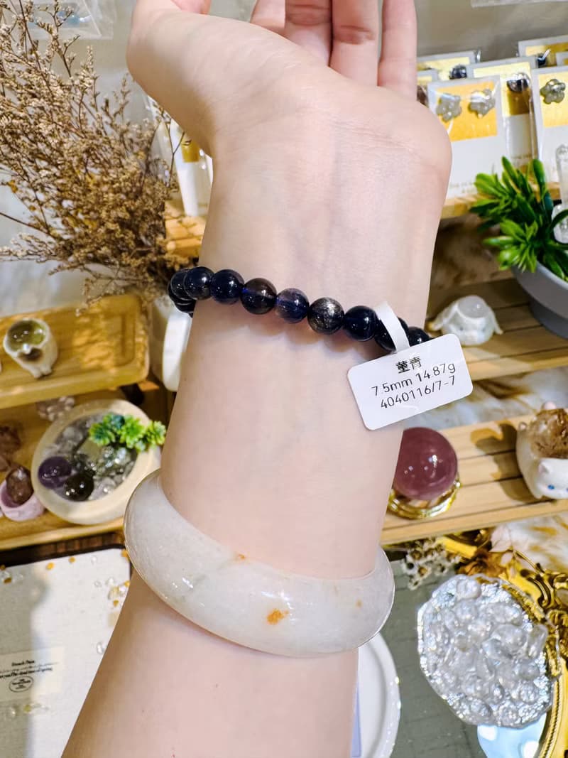 濃色透體藍紫色天然菫青石7.5mm14.87g黑暗中的指南針增加洞悉