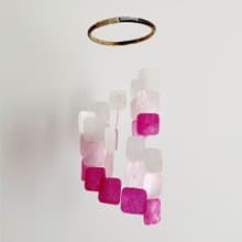 DIY-KIT | Italian Piano-Square-Pink| Shell Wind Chime Mobile | #0-402-PK