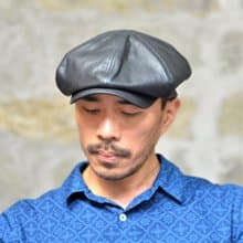 MAJORLIN 報童帽 羊皮情報員 黑色 男女韓國流行皮帽 貝雷帽