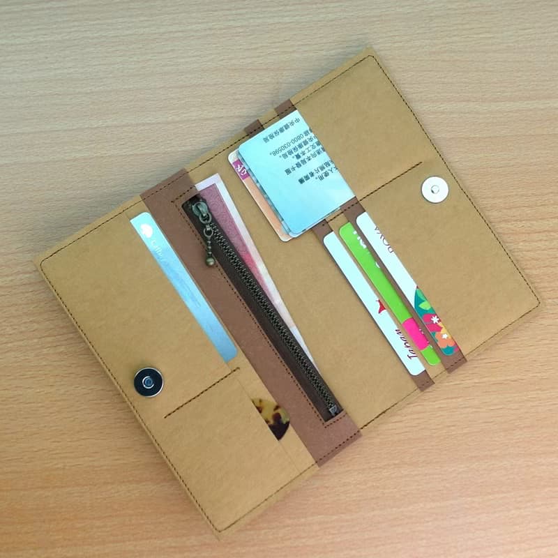 多色可選 水洗牛皮紙夾 中長夾