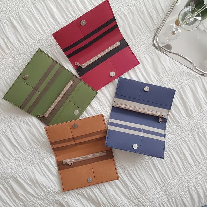 多色可選 水洗牛皮紙夾 中長夾