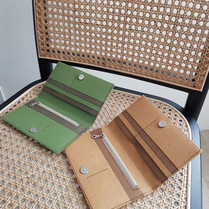 多色可選 水洗牛皮紙夾 中長夾