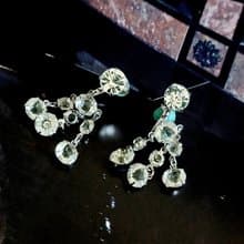 vintage jewelry  輕奢華麗 萊茵鑽 夾式耳環