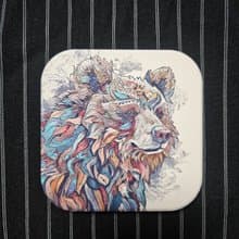 加州共和國棕熊-晶雕陶瓷吸水杯墊