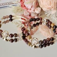 晨光彩舞-彩髮晶/白水晶/兩款限定各一條/水晶手鍊/豐盛水晶