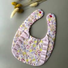 【愛麗絲公主花園-粉紅色】荷葉花邊小公主圍兜