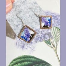 紫羅蘭 雛菊 手工鉤織刺繡耳環