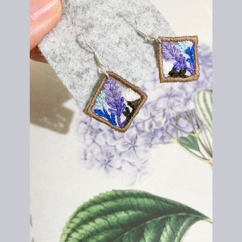 紫羅蘭 雛菊 手工鉤織刺繡耳環