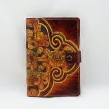手作皮革筆記本手帳書札書衣--如意雲龍(加贈皮書籤)