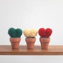 |羊毛氈材料包| 愛心盆栽 | 附教學影片 001