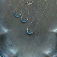 天然原礦藍鑽石微笑項鍊│14KGF