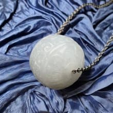 冰糯種翡翠雕花路路通項鍊 | 天然緬甸玉翡翠A貨