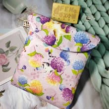 彩色噴墨系列-繡球花貓防撥水牛津布電子書保護套-mooink s6吋