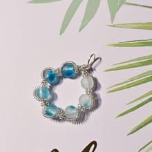 【葉綠舒手作】藍湖之境 /金屬線編織/節日/禮物/飾品/項鍊/手作