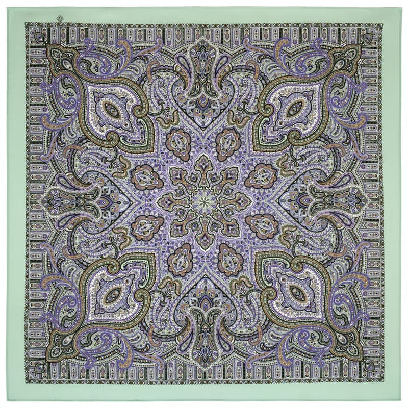 Original Pavlovo Posad Russian Shawl 100% Wool Woolen Scarf 125x125 cm 2044-9 N