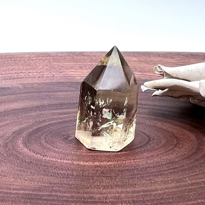 喧囂。小柱 療癒 招財 有天然礦坑 l 黃水晶小柱 有彩 l