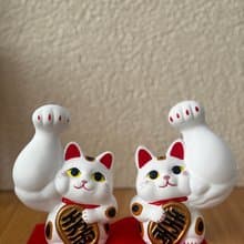 龍虎作 | 大隻小判招財貓 大 白色