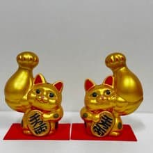 龍虎作 | 大隻小判招財貓 大 金色