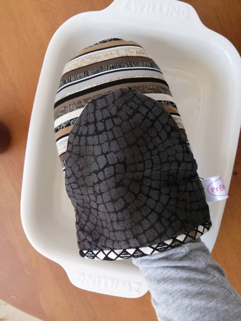 歐風玫瑰隔熱手套鐵灰