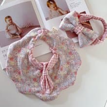 莓果花語  兩件組彌月禮盒 韓國天然染色公主花瓣領兜