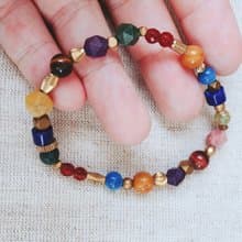 天然石x黃銅手鍊-多彩寶石