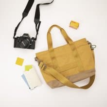 Tote+ 復古托特包 大容量 輕便防水 斜挎手提 優質尼龍 芥末黃